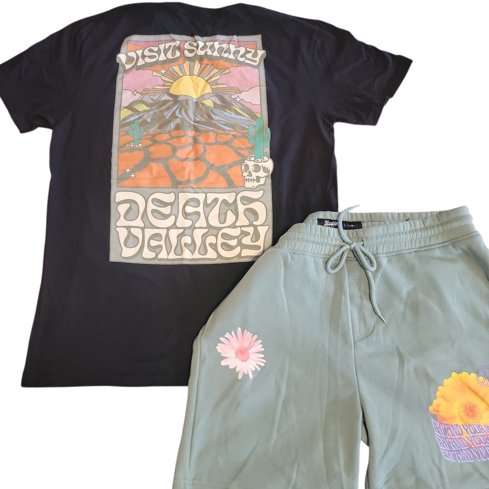 Men's Two Pair Athletic Shorts and Matching T Shirt